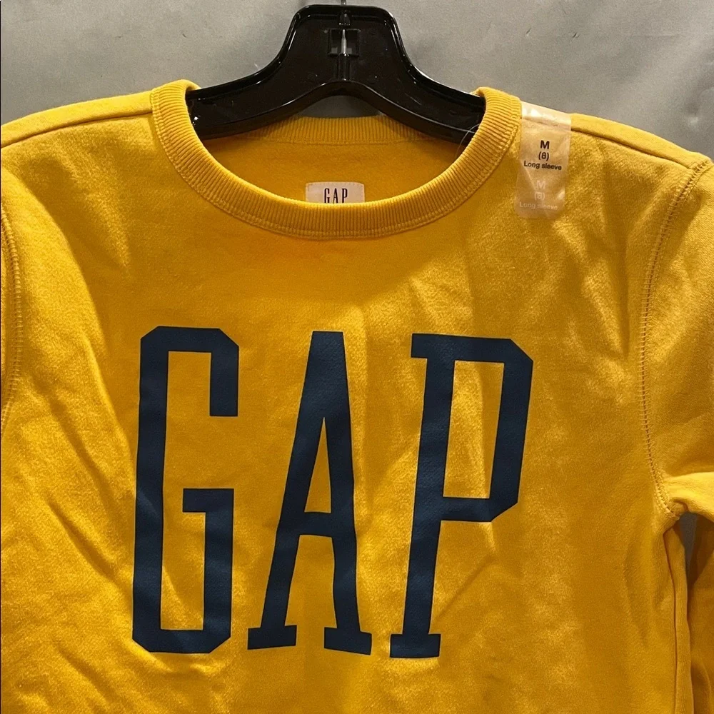NWT GAP Kids Yellow Gold Crewneck Sweatshirt Medium (8)